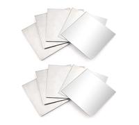 SKYPRO 304 Stainless Steel Sheet, Metal Sheet for Crafting, Brushed Finish Flat Sheets of Metal for Kitchen DIY Craft - 10 Pcs 60x60mm Thick: 0.5mm