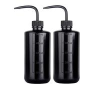 SKYPRO 500ml Plastic Safety Wash Bottle, Black Lab Squeeze Bottle with Narrow Mouth and Scale Labels, Squirt Bottle For Plant Flower Succulent Watering - 2 Packs