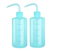 SKYPRO 500ml Plastic Safety Wash Bottle, Blue Lab Squeeze Bottle with Narrow Mouth and Scale Labels, Squirt Bottle For Plant Flower Succulent Watering - 2 Packs