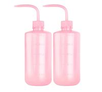 SKYPRO 500ml Plastic Safety Wash Bottle, Pinkish Lab Squeeze Bottle with Narrow Mouth and Scale Labels, Squirt Bottle For Plant Flower Succulent Watering - 2 Packs