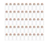 SKYPRO 50Pcs Mini Glass Bottles with Cork Lids, 16 x 25mm 2ml Tiny Glass Jars, Wishing Bottles, Small DIY Decorative Craft Vials for DIY Crafts Party Weddings Decoration Storage Accessories