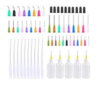 SKYPRO 54Pcs 30ml Precision Tip Applicator Bottles Kit, Dispensers Applicator Bottles for Liquid, Glue Oil, Acrylic Paint - 5 Squeeze Bottles, 5 Syringe Caps, 5 Glue Nozzles and 39 dispensing needles