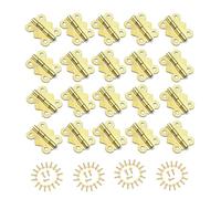 SKYPRO Antique Bronze Butterfly Hinges 20 Pieces 17x20mm, 80 Screws, Flush Mount, Iron, Vintage Style for Crafts, Wooden Box, Gift Box, Cabinet, Drawer