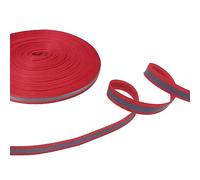 SKYPRO High Visibility Reflective Tape Strip Silver Sew on Safety Fabric Webbing Trim Strip Deco Safety Tape - Red 10mm x 25meters