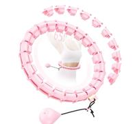 Skyrain Infinity Hoop Weighted Hula Hoop for Adults Weight Loss at Home, Fitness Hoop with 32 Detachable Knots, 65 Inch Plus Size, Exercise Hula Hoop for Women, Workout Equipment for Gifts (Pink)