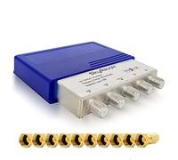 SkyRevolt DiSEqC Switch 4/1 SAT Switch with Weather Protection Housing Satellite Switch SAT TV Switch Splitter Satellite Accessories 10x F-Connector