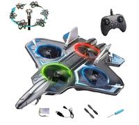 Skyriders Rc Jet, 2026 New Foam Remote Control Airplanes, RC Planes Fighter Jet with Light, 2.4Ghz, 360 Flip Rotation Mode, Stunt Roll, Airplane Toy Gifts for Adults Boys (Black and blue)