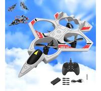 Skyriders Rc Jet, 2026 New Foam Remote Control Airplanes, RC Planes with Light, with 360° Flips & LED Lights, Stunt Roll, Airplane Toy Gifts for Adults Boys (Model B White)