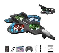 Skyriders RC Jet, Flip Jet Pro Plane, RC Stunt Fighter Jet Toy for Kids with 360° Flips & LED Lights, 3 Speeds Adjustable, Foam Remote Control Planes Toy Gifts for Kids Beginners(Blue,2 Batteries)