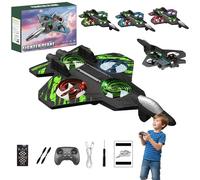 Skyriders RC Jet, Foam Remote Control Airplane with Light, 1 Batteries, 360° Flip, Gyro Stabilize Systems, 2 Speeds Adjustable RC Fighter Jet Planes Toy Gifts for Kids Boy Beginners Adults
