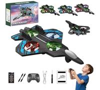 Skyriders RC Jet, Foam Remote Control Airplane with Light, 1 Batteries, 360° Flip, Gyro Stabilize Systems, 2 Speeds Adjustable RC Fighter Jet Planes Toy Gifts for Kids Boy Beginners Adults