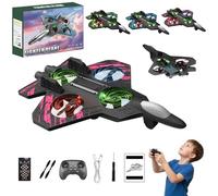 Skyriders RC Jet, Foam Remote Control Airplane with Light, 1 Batteries, 360° Flip, Gyro Stabilize Systems, 2 Speeds Adjustable RC Fighter Jet Planes Toy Gifts for Kids Boy Beginners Adults