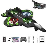 Skyriders RC Jet, Foam Remote Control Fighter Jet Airplane with 360° Flips & LED Lights,2.4GHz Easy-Fly RC Stunt Fighter J-et Toy for Kids,Christmas Planes Toy Gifts for Kids Beginners