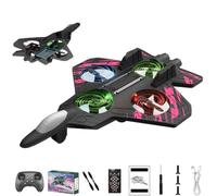 Skyriders RC Jet, Remote Control Fighter Jet Airplane with 360° Flips & LED Lights, Foam High-Speed Flip Jets Toy for Kids Adults, 2.4GHz Easy-Fly RC Stunt Plane Toy(Pink)