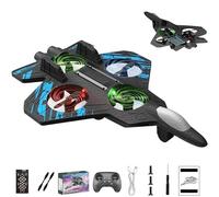 Skyriders RC Jet, Remote-controlled foam aircraft quadcopter drone, Foam Remote Control Airplane with Light, 3 Speeds Adjustable RC Fighter Jet Planes Toy Gifts for Kids Boy Beginners Adults (Blue)