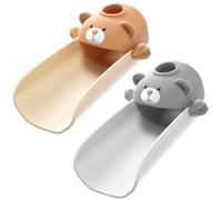 Skyroku Faucet Extender for Toddlers, Sink Extenders with Temperature Sensitive for Kids Hand Washing Sink Faucet Extension,Suitable for Bathroom Sink, Kitchen,Bathtub.(Brown) (Brown&Grey)