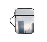 Skyscraper Buildings Bible Cover with Zipper, Bible Case Organizer with Handle, Water-Resistant Oxford Fabric Bible Bag for Women Men 27x20cm