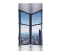 Skyscraper Buildings Curtains，Polyester Blackout Extra Wide，Door Curtain， 35.4x 70.9 Inch for Temporary Room Dividers Bedroom Living Room，Room Darkening Curtains ，for Doorway Privacy for Wall Hangin