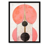 Skyscraper Circles Polka Dot Pink Gold Abstract Framed Art Print Artery8 Pink W12 inch x H16 inch