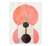 Skyscraper Circles Polka Dot Pink Gold Abstract Wall Art Print Artery8 Pink W24 inch x H32 inch