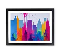 Skyscraper Skyline Art Vol.6 Abstract Framed Print | A2 Black Framed Wall Art | Ready to Hang | Abstract Cityscape Picture | Living Room Bedroom Lounge Office