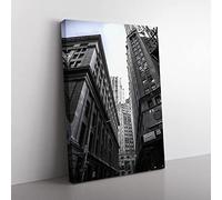 Skyscrapers New York City No.2 Modern Canvas Wall Art Print Ready to Hang, Framed Picture for Living Room Bedroom Home Office Décor, 60x40 cm (24x16 Inch)