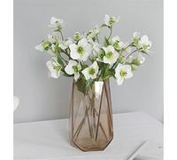 Skyseen 3Pcs Helloborus Silk Flowers Artificial Flowers Hellebore Eranthis for Wedding Centerpiece Bouquets DIY Floral Home Party Office Decor