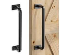 skysen 30CM Sliding Door Handle 1PC Barn Door Handle Black Handles with Simple Style and Round Corner Shape, Handle for Barn Door, Sliding Door, Garden Gate, Cabinet, Bathroom Sliding Door Set