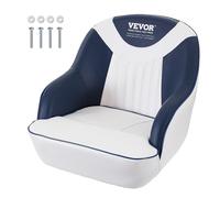 VEVOR Captain Bucket Seat, Pontoon Boat Seat with Thickened Sponge Padding, Boat Captain Chair for Fishing Boat, Sightseeing Boat, Speedboat, Canoe, 1-Piece