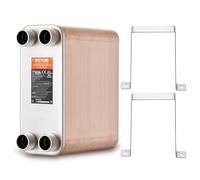 SKYSHALO Heat Transfer Unit, 5"x 12" with 100 Copper/316L Stainless Plates, Efficient for Floor & Water Heating, Snow Melt, Beer Chill