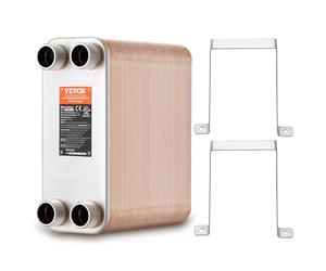 SKYSHALO Heat Transfer Unit, 5"x 12" with 100 Copper/316L Stainless Plates, Efficient for Floor & Water Heating, Snow Melt, Beer Chill