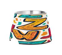 SKYSHU Alphabet Elevated Dog Bowls, Prevention of Vertebrae Disease Raised Dog & Cat Bowl Stand with Removable Stainless Steel Bowls, Non-Slip Spill-Proof Pet Food & Water Bowl Dish