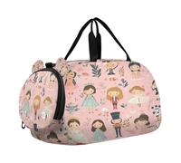 SKYSHU Ballerina and Tin Soldier Large Waterproof Weekender Overnight Bag, Detachable Shoulder Strap Gym Bag with Shoe Compartment & Wet Pocket
