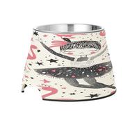 SKYSHU Ballet Girl Elevated Dog Bowls, Prevention of Vertebrae Disease Raised Dog & Cat Bowl Stand with Removable Stainless Steel Bowls, Non-Slip Spill-Proof Pet Food & Water Bowl Dish
