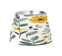 SKYSHU Beautiful Flower Elevated Dog Bowls, Prevention of Vertebrae Disease Raised Dog & Cat Bowl Stand with Removable Stainless Steel Bowls, Non-Slip Spill-Proof Pet Food & Water Bowl Dish