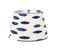 SKYSHU Blueberries Elevated Dog Bowls, Prevention of Vertebrae Disease Raised Dog & Cat Bowl Stand with Removable Stainless Steel Bowls, Non-Slip Spill-Proof Pet Food & Water Bowl Dish