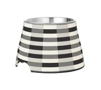 SKYSHU Buffalo Plaid Elevated Dog Bowls, Prevention of Vertebrae Disease Raised Dog & Cat Bowl Stand with Removable Stainless Steel Bowls, Non-Slip Spill-Proof Pet Food & Water Bowl Dish