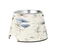 SKYSHU Butterfly Elevated Dog Bowls, Prevention of Vertebrae Disease Raised Dog & Cat Bowl Stand with Removable Stainless Steel Bowls, Non-Slip Spill-Proof Pet Food & Water Bowl Dish