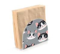 SKYSHU Cute Cat Napkin Holder for Table, Acrylic Upright Non Slip Tabletop Freestanding Tissue Paper Dispenser for Kitchen Restaurant Home Hotel Decor