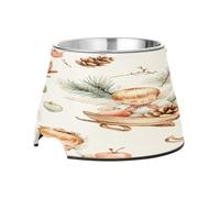 SKYSHU Cute Little Angels Elevated Dog Bowls, Prevention of Vertebrae Disease Raised Dog & Cat Bowl Stand with Removable Stainless Steel Bowls, Non-Slip Spill-Proof Pet Food & Water Bowl Dish