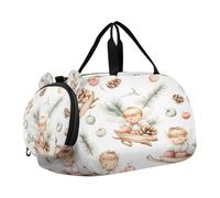 SKYSHU Cute Little Angels Large Waterproof Weekender Overnight Bag, Detachable Shoulder Strap Gym Bag with Shoe Compartment & Wet Pocket