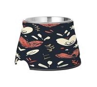 SKYSHU Cute Love Heart Elevated Dog Bowls, Prevention of Vertebrae Disease Raised Dog & Cat Bowl Stand with Removable Stainless Steel Bowls, Non-Slip Spill-Proof Pet Food & Water Bowl Dish