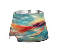 SKYSHU Goldfish Elevated Dog Bowls, Prevention of Vertebrae Disease Raised Dog & Cat Bowl Stand with Removable Stainless Steel Bowls, Non-Slip Spill-Proof Pet Food & Water Bowl Dish