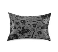 SKYSHU Halloween Witch Satin Pillowcase, Soft Breathable Silk Pillow Case with Envelope Closure for Hair and Skin, Standard Size 26 x 20 Inch