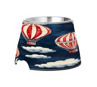 SKYSHU Hot Air Balloon Elevated Dog Bowls, Prevention of Vertebrae Disease Raised Dog & Cat Bowl Stand with Removable Stainless Steel Bowls, Non-Slip Spill-Proof Pet Food & Water Bowl Dish