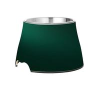 SKYSHU Hunter Green Elevated Dog Bowls, Prevention of Vertebrae Disease Raised Dog & Cat Bowl Stand with Removable Stainless Steel Bowls, Non-Slip Spill-Proof Pet Food & Water Bowl Dish