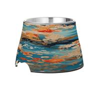 SKYSHU Japanese Tree Flower Elevated Dog Bowls, Prevention of Vertebrae Disease Raised Dog & Cat Bowl Stand with Removable Stainless Steel Bowls, Non-Slip Spill-Proof Pet Food & Water Bowl Dish