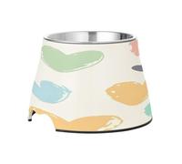 SKYSHU Love Heart Elevated Dog Bowls, Prevention of Vertebrae Disease Raised Dog & Cat Bowl Stand with Removable Stainless Steel Bowls, Non-Slip Spill-Proof Pet Food & Water Bowl Dish