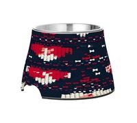 SKYSHU Love Heart Elevated Dog Bowls, Prevention of Vertebrae Disease Raised Dog & Cat Bowl Stand with Removable Stainless Steel Bowls, Non-Slip Spill-Proof Pet Food & Water Bowl Dish