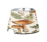 SKYSHU Mushroom Elevated Dog Bowls, Prevention of Vertebrae Disease Raised Dog & Cat Bowl Stand with Removable Stainless Steel Bowls, Non-Slip Spill-Proof Pet Food & Water Bowl Dish